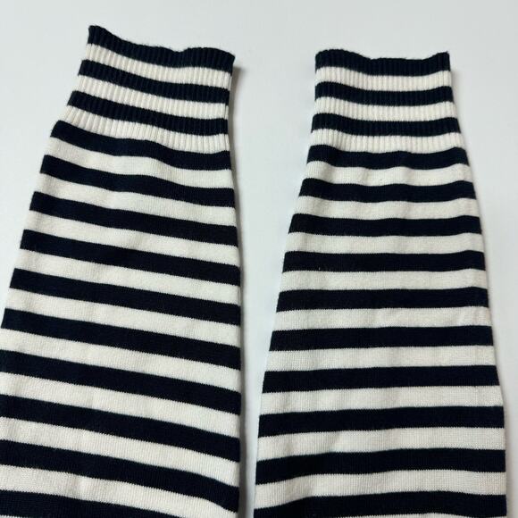 BLUHMOD Women Blue and White Striped V-Neck Sweater Size XL - Picture 4 of 6